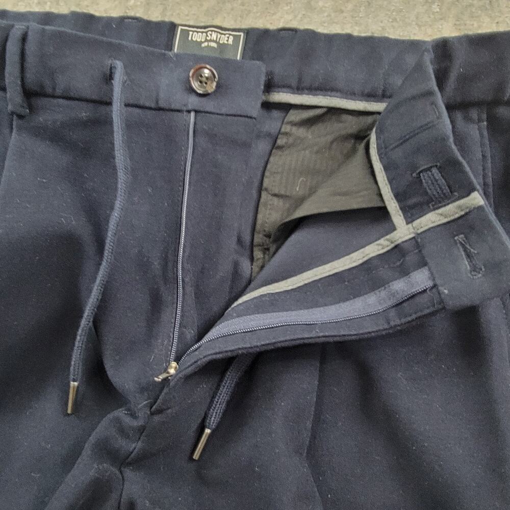 Todd Snyder Italian Doeskin Madison Trouser size M Navy Blue Drawstring NWT - Picture 7 of 12